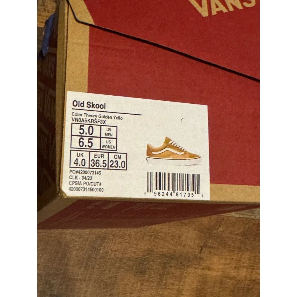 Vans Old Skool Color‎ Theory Golden Yellow Suede Men 5 Women 6.5 New